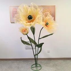 Wedding Decor Artificial Flowers Road Lead Flowers Silk Mesh Flower Decorative Stage Window Display Garden Decoration Home Decor