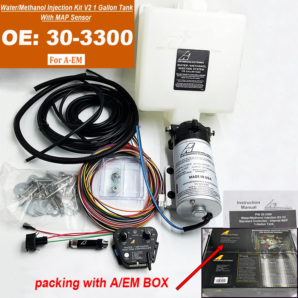 

НОВЫЙ комплект 30-3300 303300 Для AEM W/M комплект впрыска воды/метанола V2 резервуар на 1 галлон с внутренним датчиком MAP 30 3300 Высокое качество