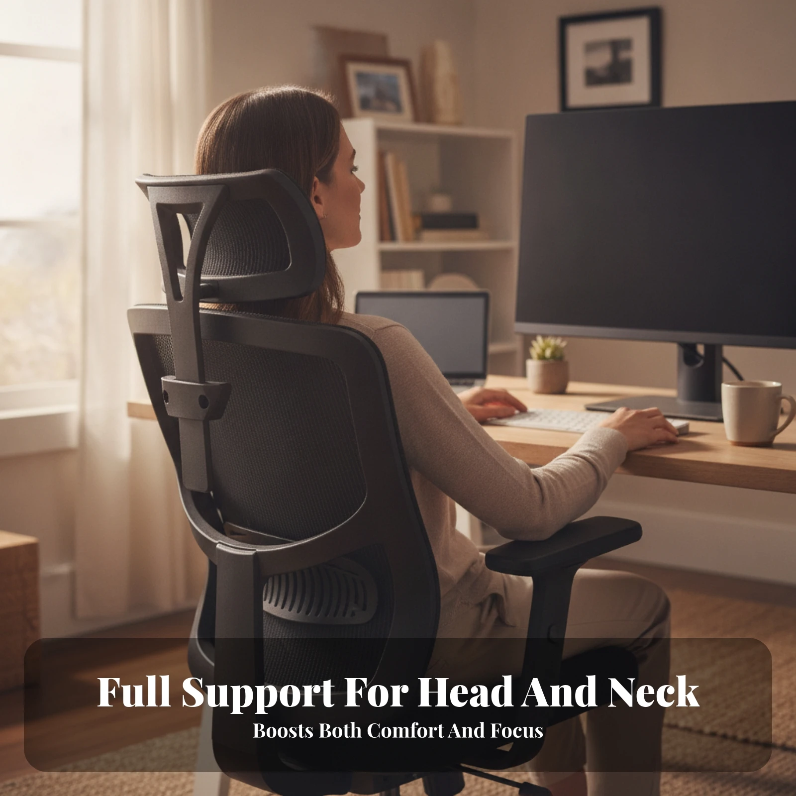 Office Chair Headrest Accessory Mounting Stem Molded Plastic Headrest