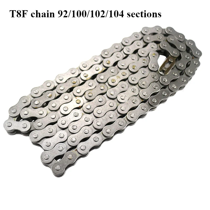 T8F-Kette mit 92/100/102/104 Gliedern für Motorräder, ATVs, Vierrad-Strandfahrzeuge und Offroad-Fahrzeuge mit 47CC 49CC Zweitaktmotor