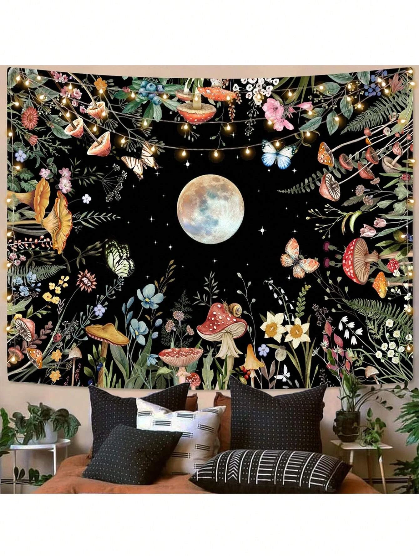 1 قطعة رف الكتب نسيج النبات أحجام متعددة 2D طباعة خضرة خزانة الكتب غرفة الدراسة البوليستر الجدار الشنق غرفة نوم النوم الاسترخاء