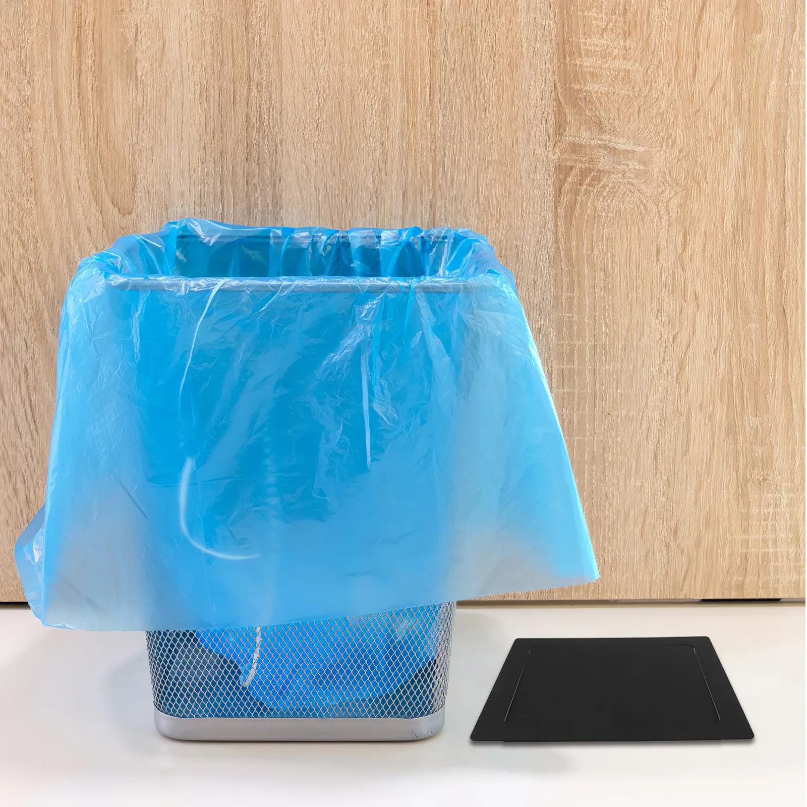 

Rectangular Stainless Steel Flush Mount Trash Can Lid Built-in Side Opening Recessed Waste Bin Cover Kitchen Bathroom Commercial