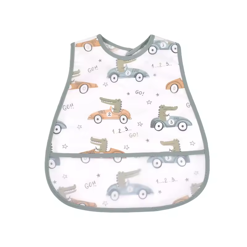 2023New Cartoon Pattern EVA Waterproof Pocket Lunch Feeding Bibs Adjustable Baby Bibs Cute Children Baby Apron Kids Burp Cloths - Image 11