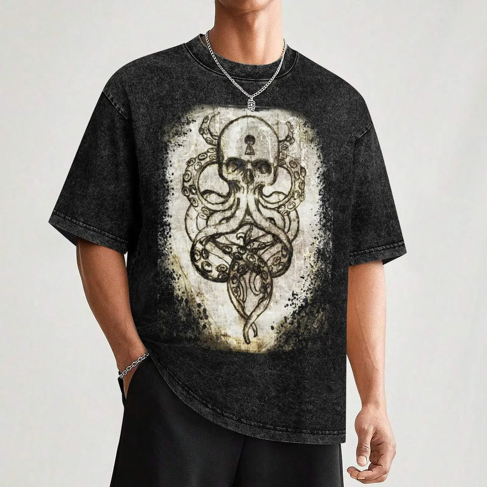 تي شيرت Cthulu Tentacles تي شيرت قطني عالي الجودة تي شيرت مضحك تي شيرت رجالي