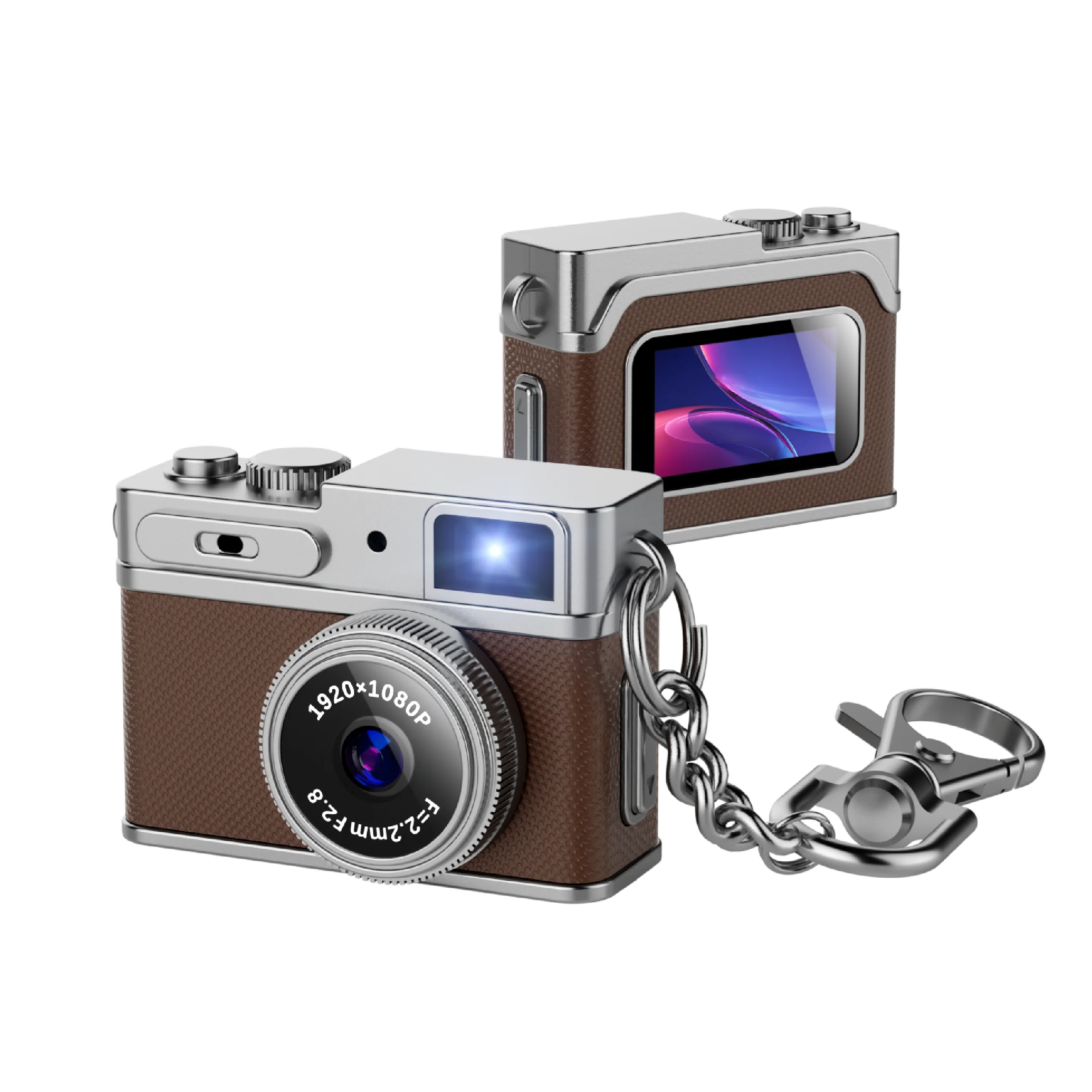 Digital mini camera, supporting 128GB memory cards. Compact action camera, covert recording, miniature camera, retro wearable