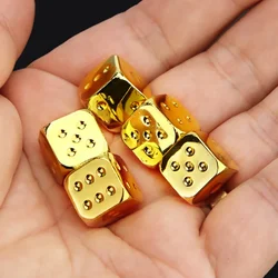 13*13mm Dice 5 PCS/Set Golden/Silver Metal Funny Dice Standard Six Sided Decider Board Game Acessorios