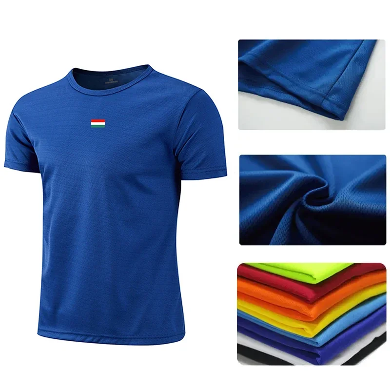 Mens T-shirts Printed Casual O-Neck Short Sleeve Outdoor Sports Jogging Clothing 2026 Quick-Drying Mesh Tees Summer Fitness Tops