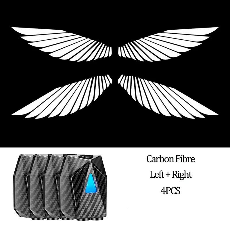 LED Car Door Dynamic 3D Wings of Angels Projection Light Door Atmosphere Projection Light USB Charging Welcome Decorative Light