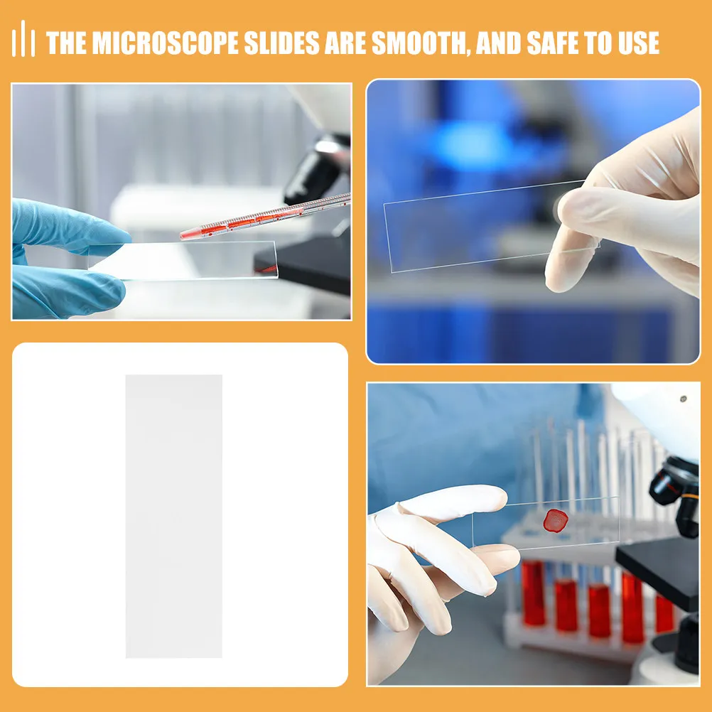 50Pcs Microscope Slides Glass Blank Laboratory Slide Biological Education Props Optical Microscope Supplies Laboratory Slides