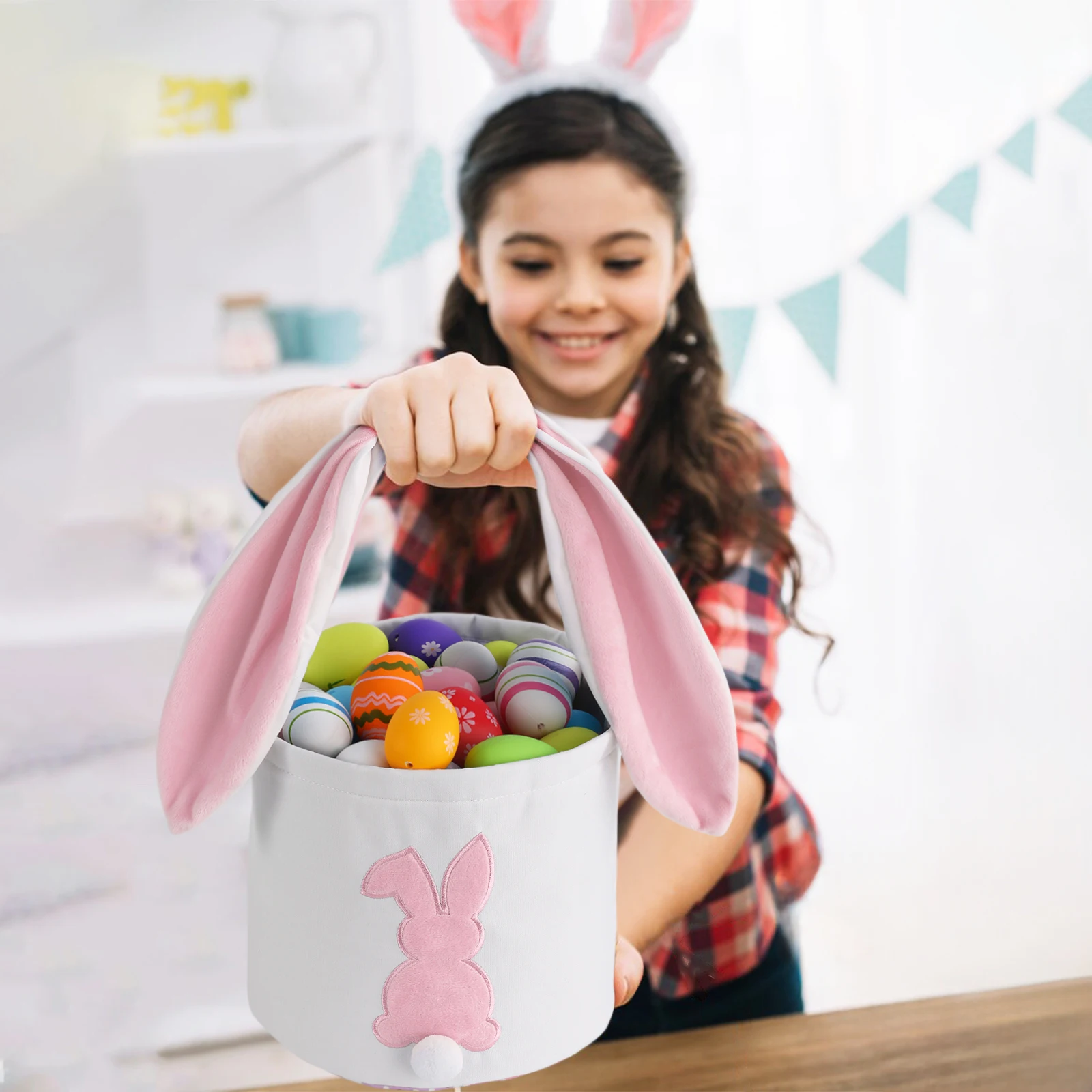 Cubos de conejo de pascua anudados a mano para niños, bolsos de juguete, cesta de conejo, regalo de Festival, decoración de fiesta