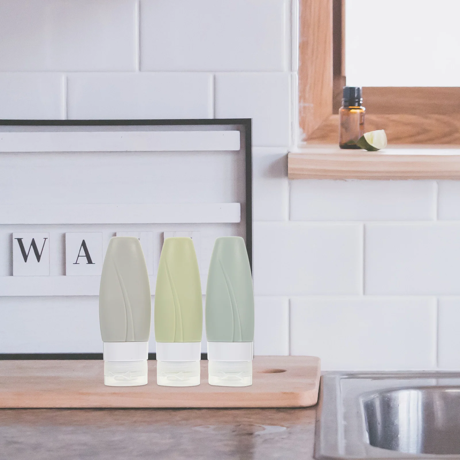 مجموعة زجاجات سفر من السيليكون مكونة من 3 قطع، حاويات مدمجة مقاومة للتسرب لمستحضرات التجميل والشامبو أثناء التنقل وقابلة لإعادة الاستخدام #6