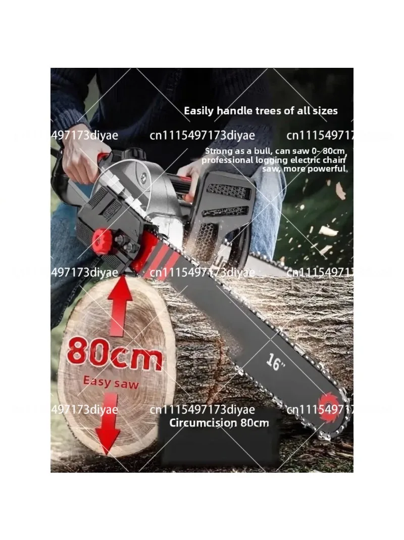 Electric Chain Saw, 16 Inch Handheld Corded Chainsaw for Wood Cutting, Household Plug-in Logging Saw 220V