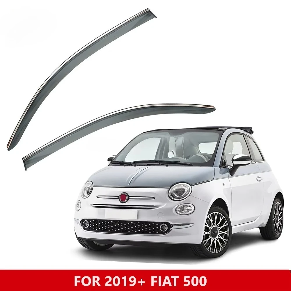High Toughness All-Weather Rain Guard for Fiat 500 2019+ - Stylish Side Window Sun Visor, Vent Visor & Wind Deflector
