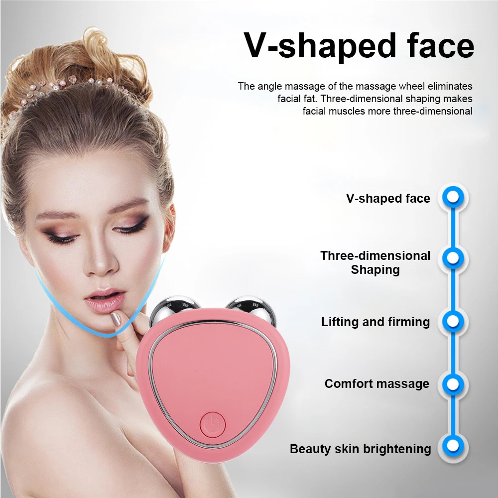 Vibration Facial Cleanser V Line Lifting EMS Massager Microcurrent Face Tighten Deep Cleanser Roller Anti Wrinkle Beauty Device