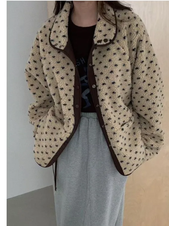 

Faionable Thiened Fce Double-Sided Wear Doll Collar Cotton Jaet Women's Autumn Winter Outerwear Chic Design Sensation