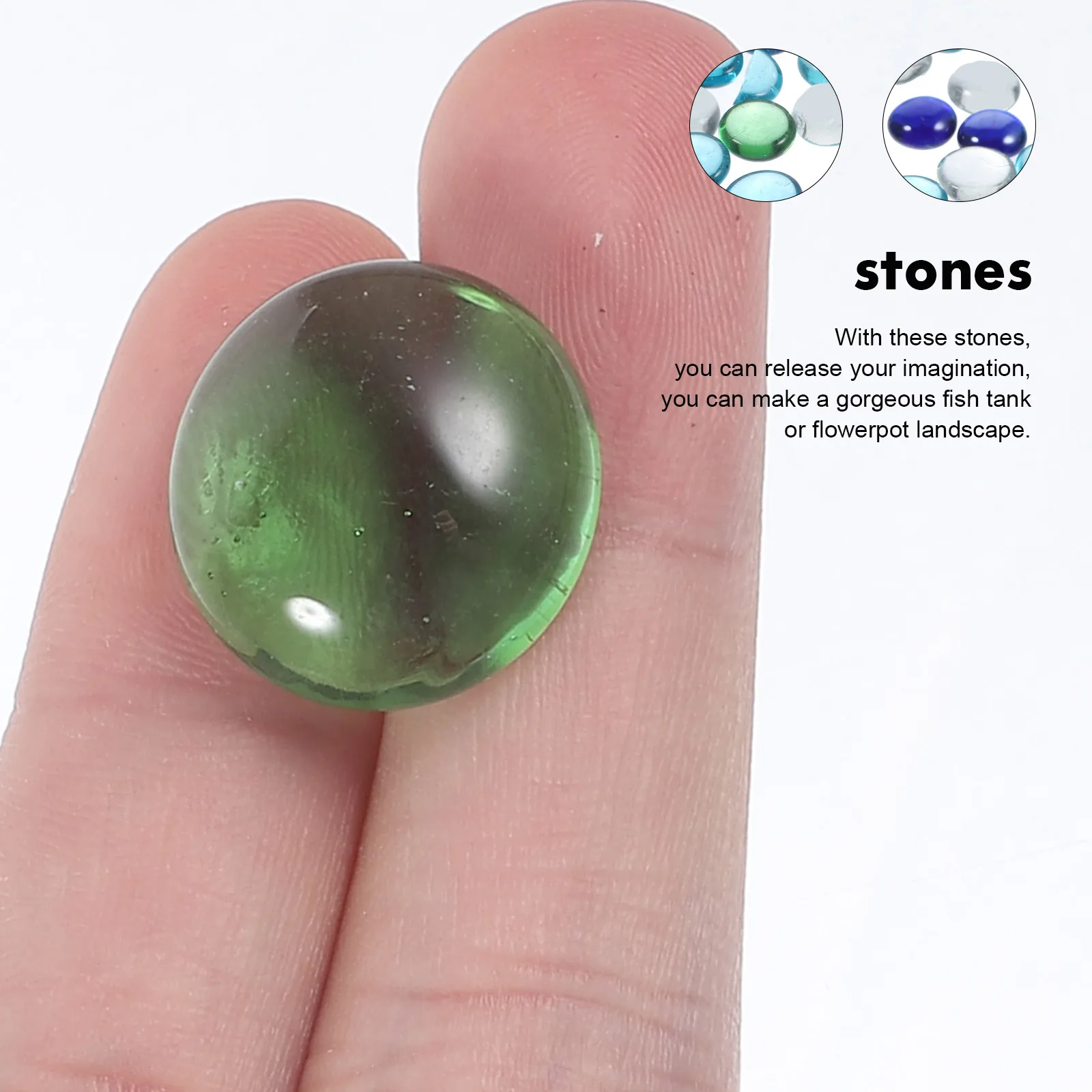 

Aquarium Fish Tank Decorative Glass Stone Vase Fillers Beads Decorations Bulk Multicolored Flat