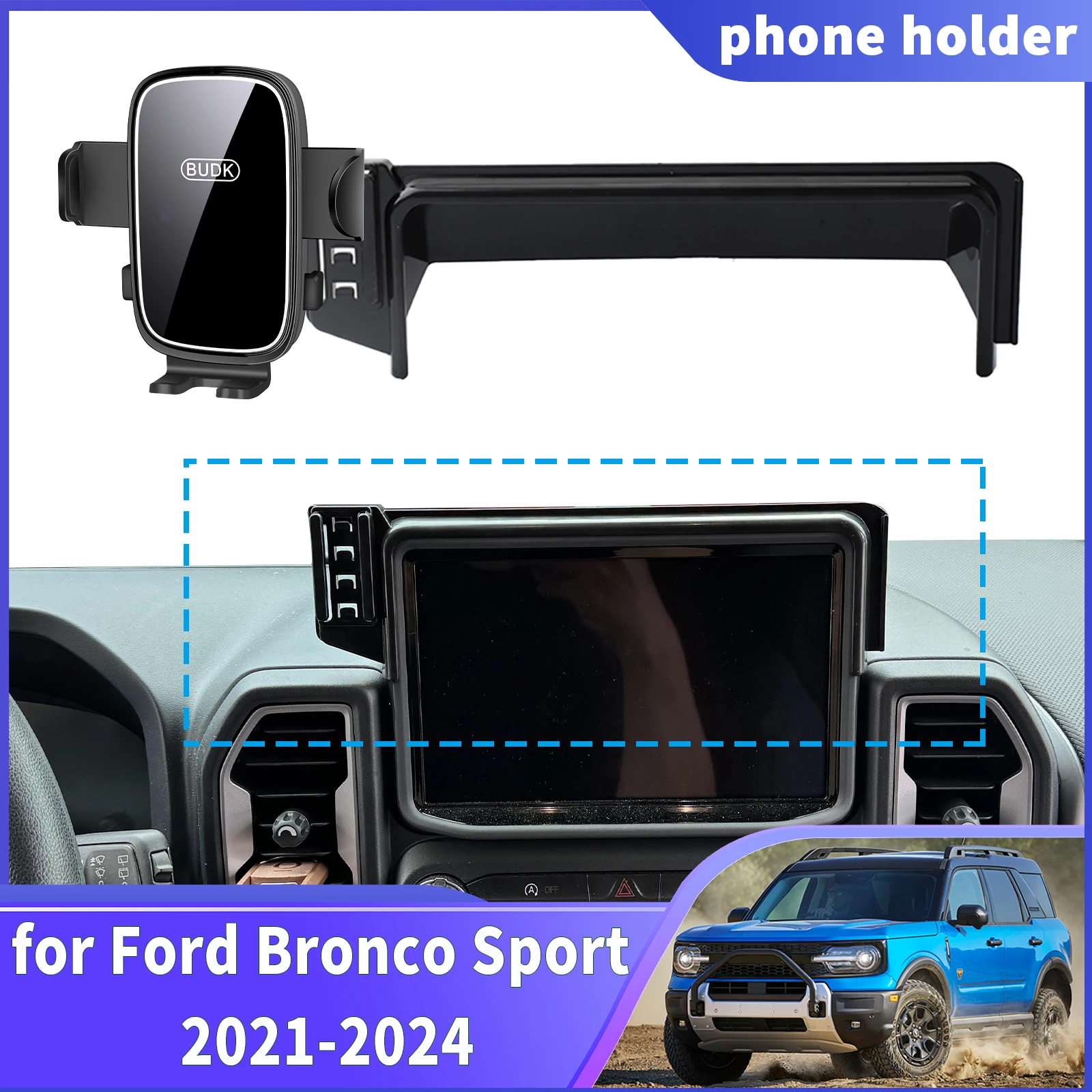 

fit for Ford Bronco Sport 2021 2022 2023 2024 ​​Navigation Phone Holder Mount Customized Car accessoires
