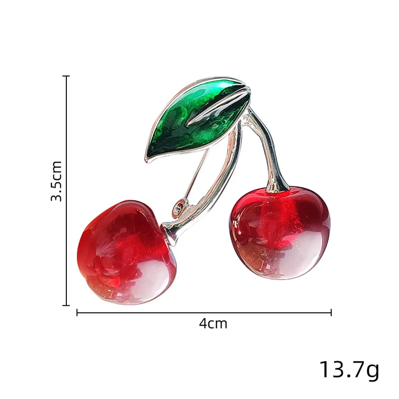 Exquisite Cherry Brooch Cute Fruit Enamel Pin For Men Women Creative Simple Fruits Corsage Brooch Jewelry Accessories Gifts