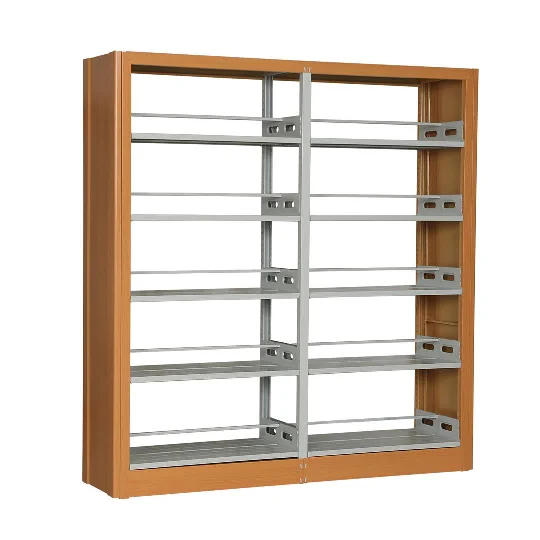 Durable Multi-Function Bookshelf Wood and Steel Library Furniture with Metal Bookcase and Rack Filing Cabinets