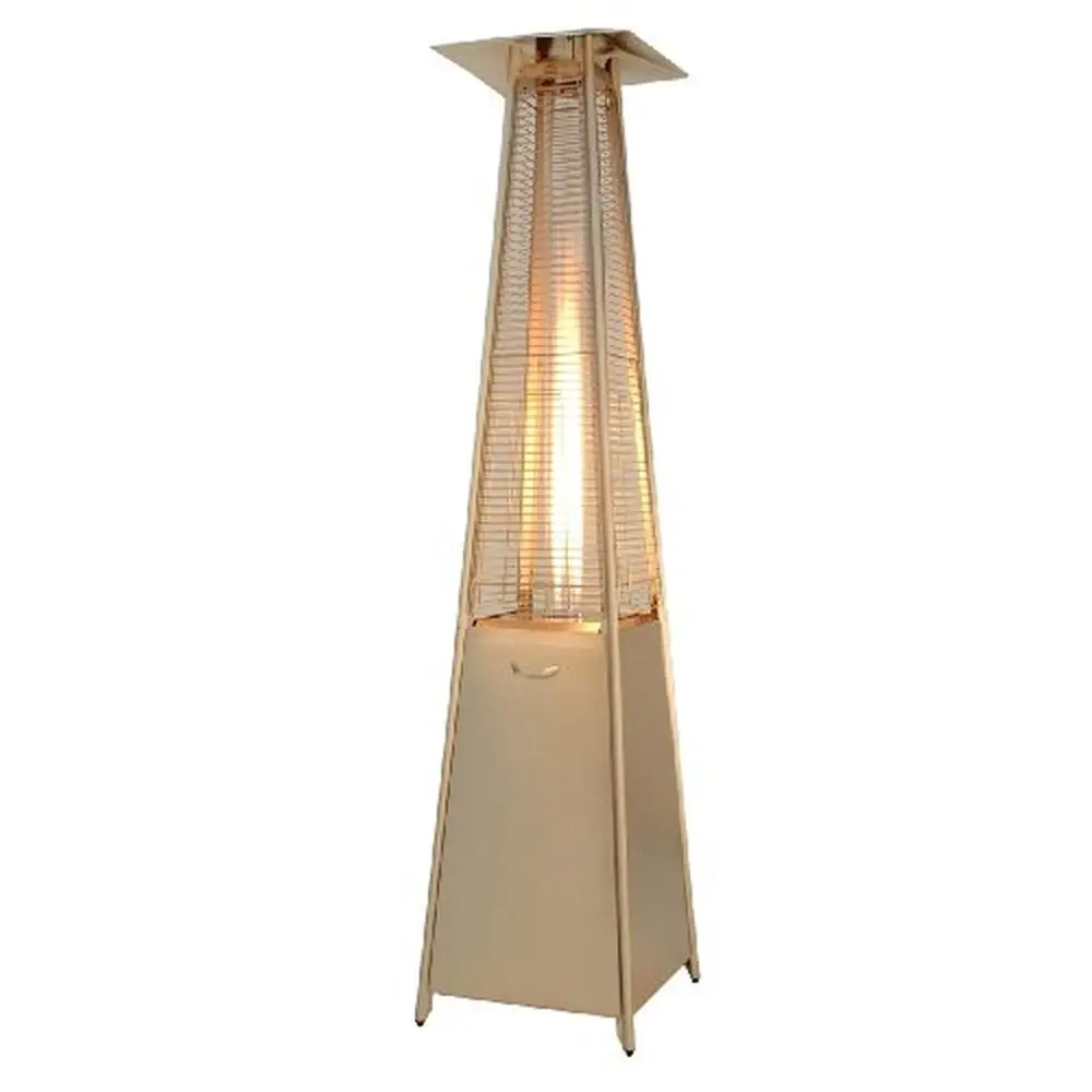 Pyramid Glass Tube Patio Heater 48,000 BTU Stainless Steel CSA Certified Adjustable Temperature Flameout Protection Mobility