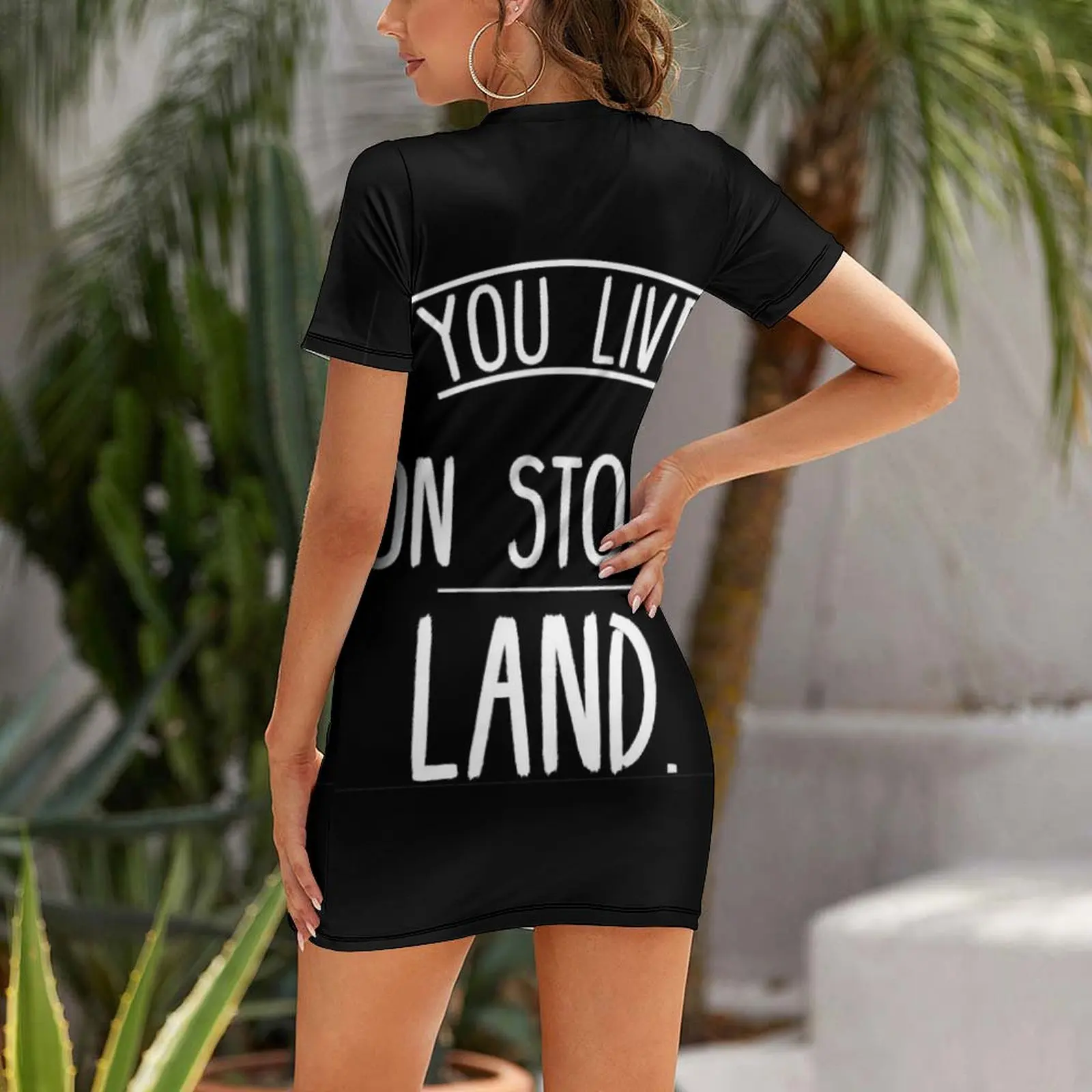 You live on stolen land Short Sleeved Dress dress for woman Summer women's clothing loose summer dress Dresses gala