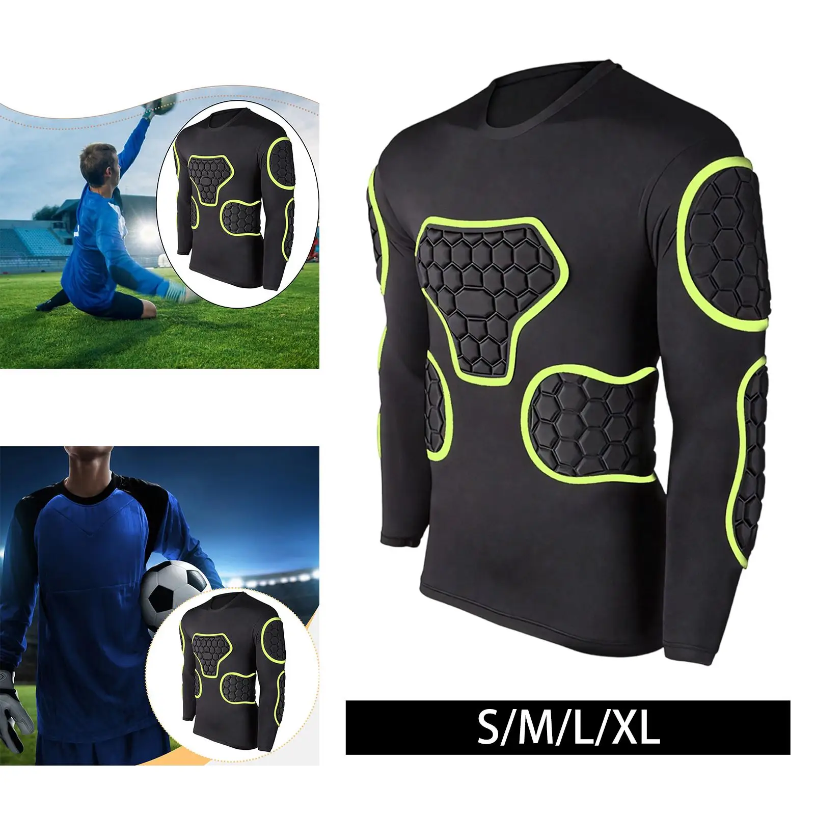 Long Sleeve EVA Foam Padded Goalkeeper for Basketball Ergonomic Fit Multipurpose Professional Chest Elbow Guards