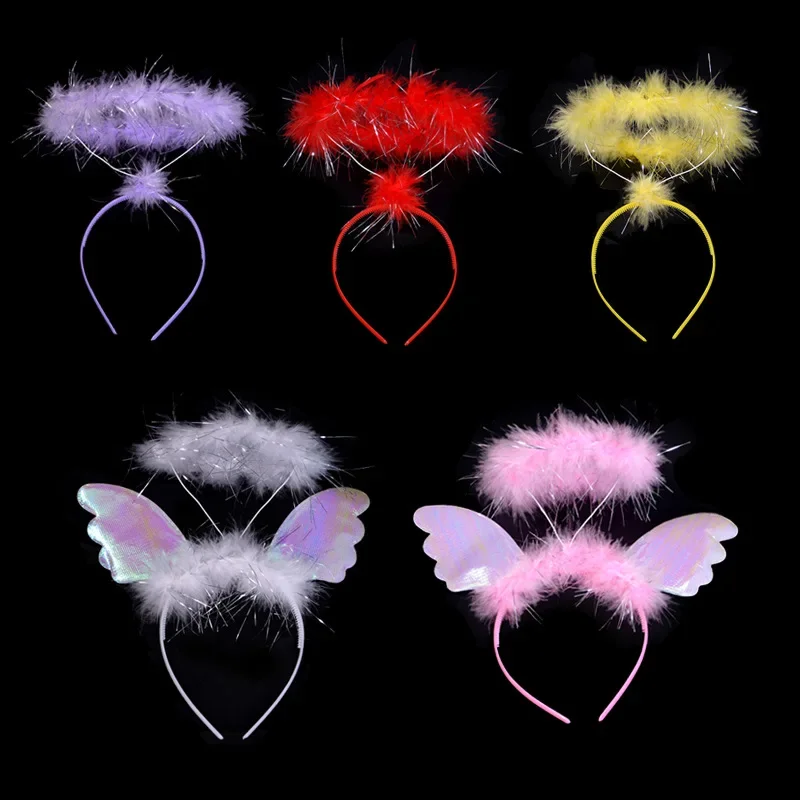 20pcs Baby Boy Women Angel Halo Headband Girls Hairband for Kid Birthday Party Hair Accessories Christmas Halloween