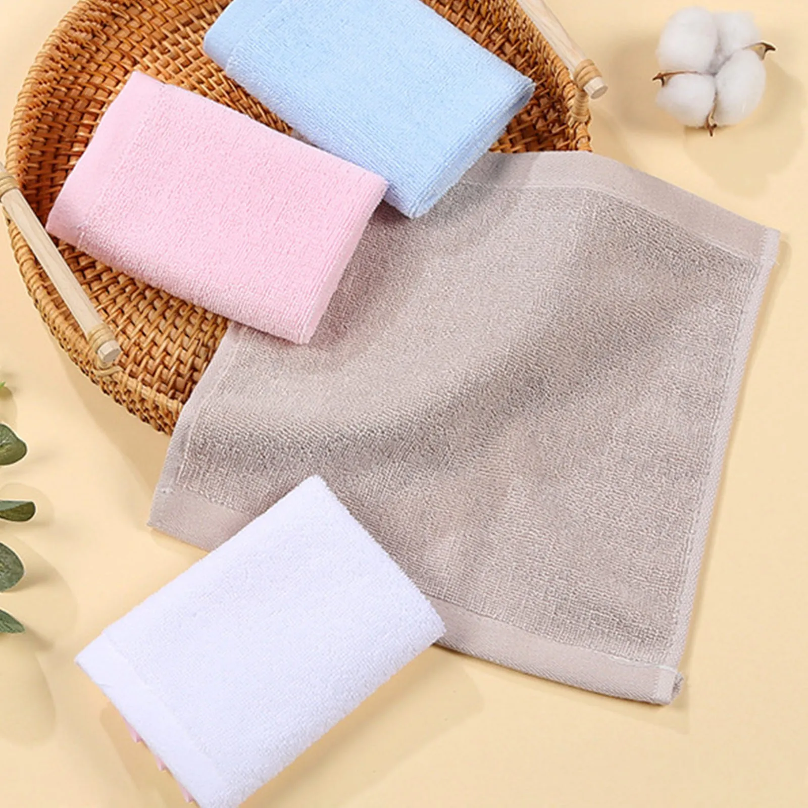 25cm*25cm Coral Fleece Bath Towel Shower Towel Absorbent Thickened Beach Towel Solid Color Small Square Towel-Hanging Rope Type