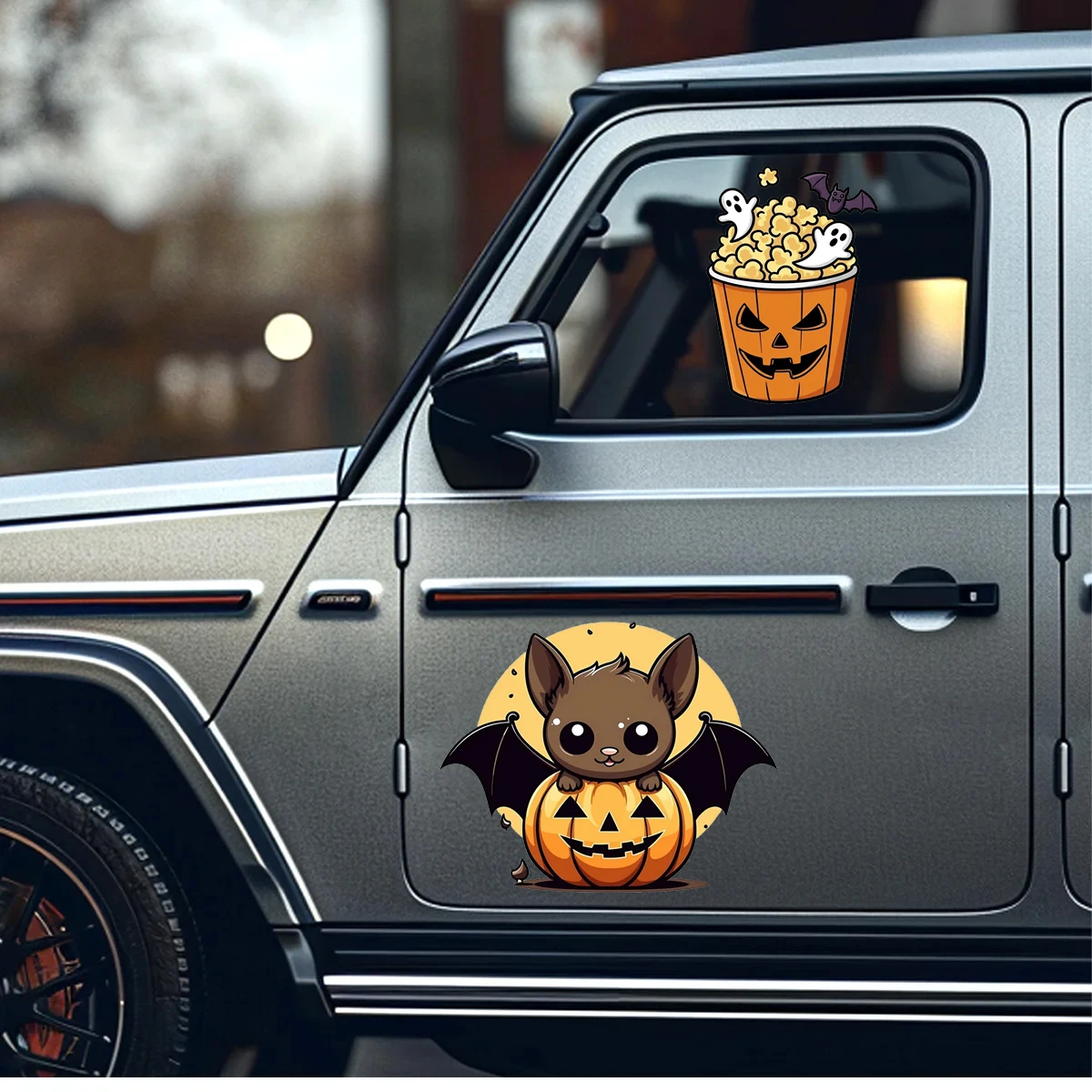 

Halloween Pumpkin Car Stickers Scratch Proof Vinyl Decals for Auto Windshield Rearview Mirror Truck Window Decoration