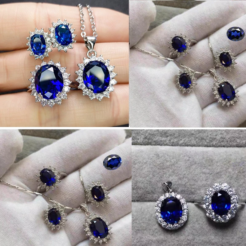 Quality AAAA+ Blue Sapphire Oval Faceted Cut Mohs Hardness Gem for Jewelry Accessories/Collection/Setting/Gift