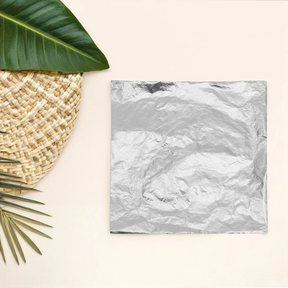 100 قطعة من أوراق ورق رقائق الفضة المعدنية سهلة التقشير عصا DIY بها بنفسك الحرف اليدوية مجوهرات من مادة الراتنج صنع مسمار ديكور فني ورق رقائق الفضة