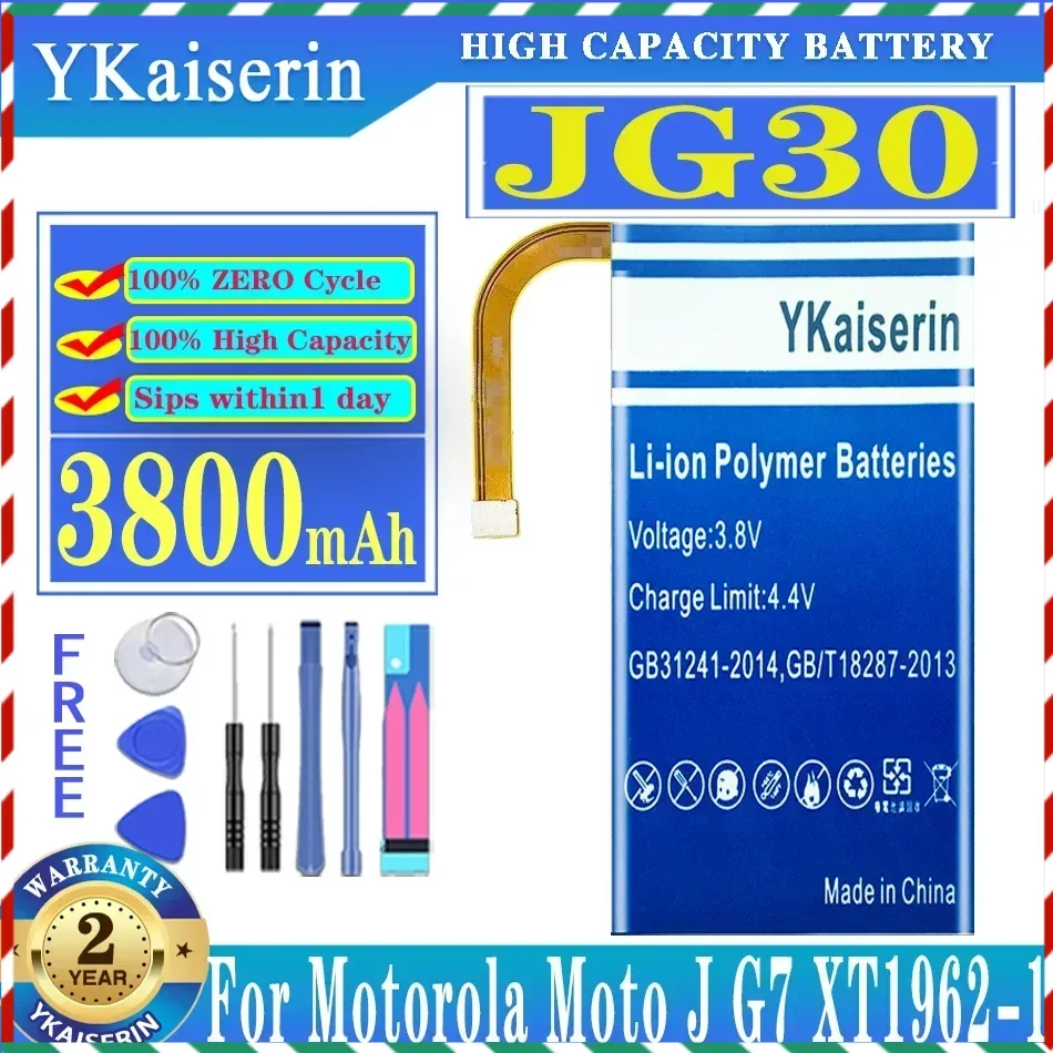 YKaiserin JG30 3800mAh Battery For Motorola Moto J MotoJ G7 XT1962-1