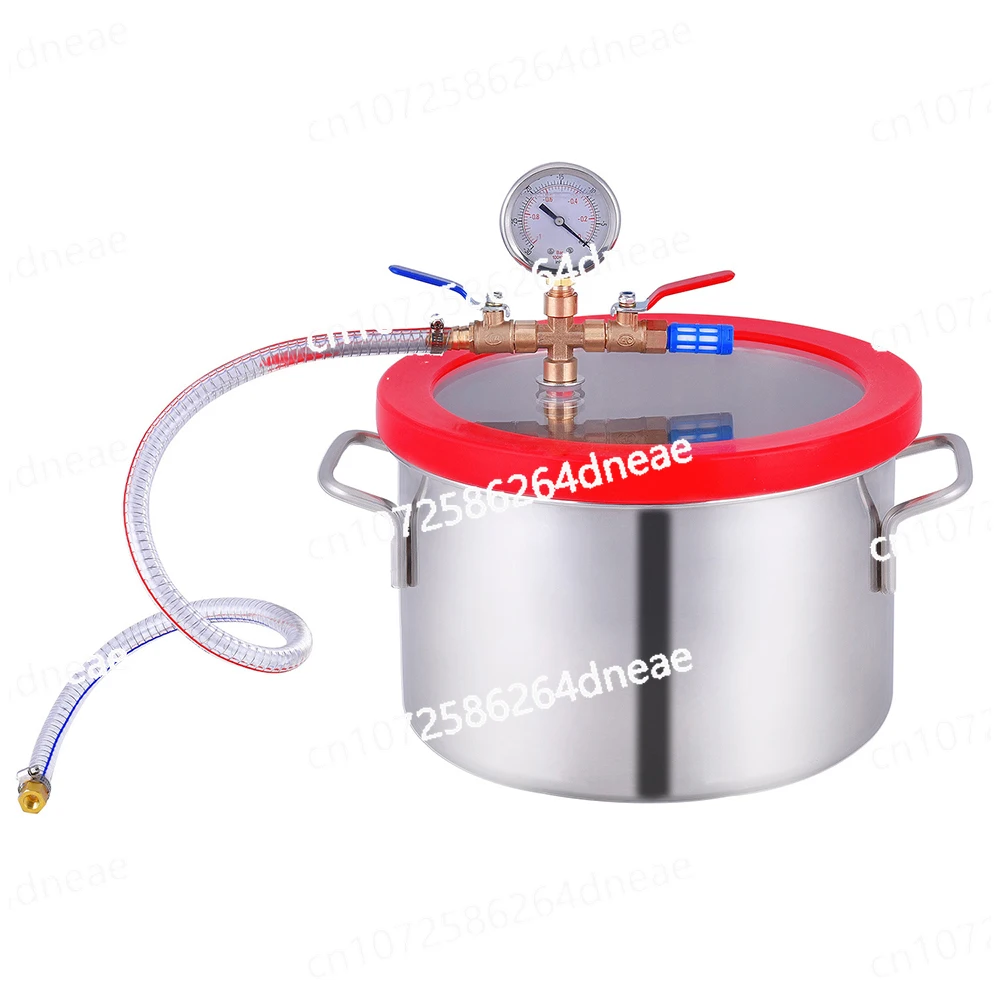 

Stainless Steel Vacuum Degassing Chamber 20CM Diameter Epoxy Resin Vacuum Defoaming Barrel with 12MM Thickness Acrylic Lid 3L