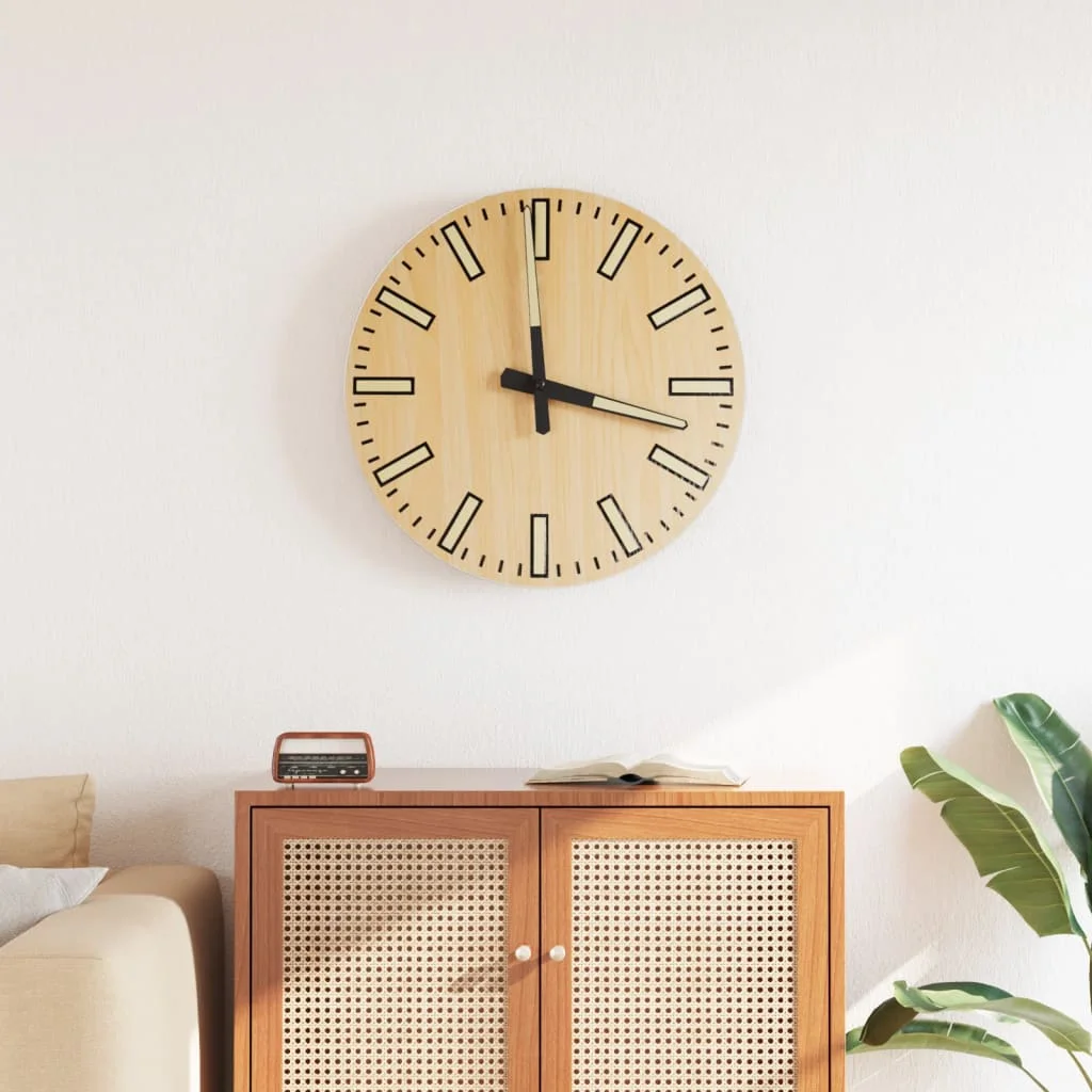 Wanduhr mit leuchtenden gelben Zeigern Ø30 cm, Spiegel, geräuschlose Uhr, Weihnachtsgeschenk, Wanddekoration für Zuhause und Büro (ohne Batterie)