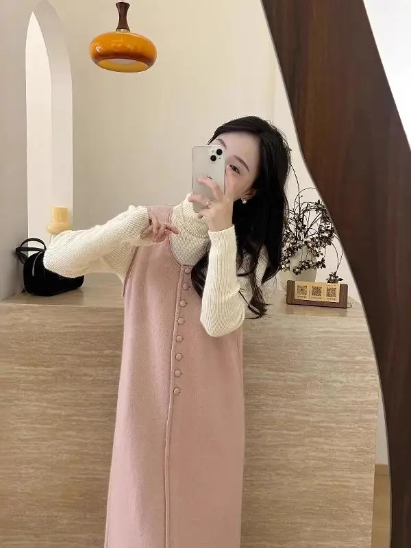 

Стильный вязаный жилет-топ для женщин, базовый комплект из полиэстера, осенний модный комплект