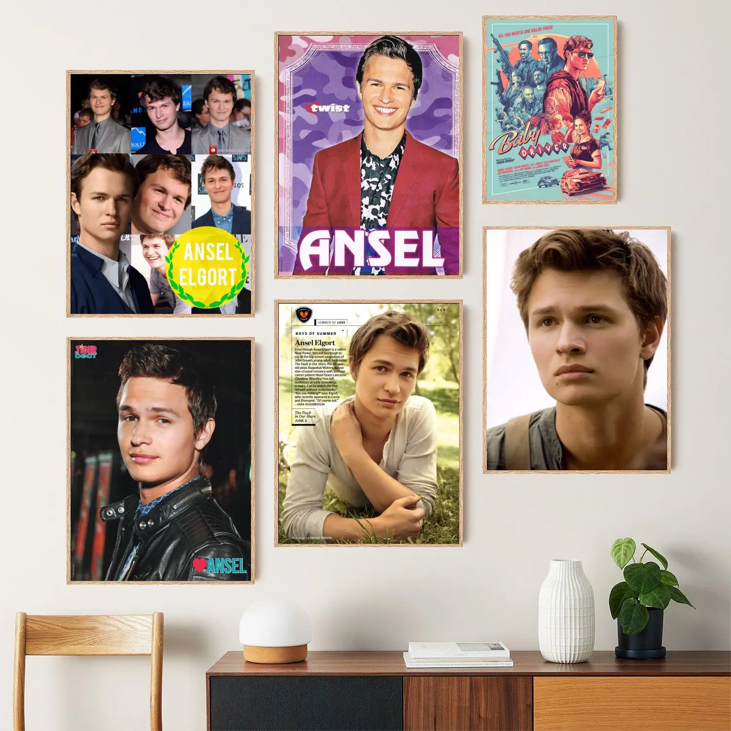 Ansel Elgort Poster su tela, Arte da parete, Stampa fotografica, Famiglia moderna, Arredamento camera da letto, Poster