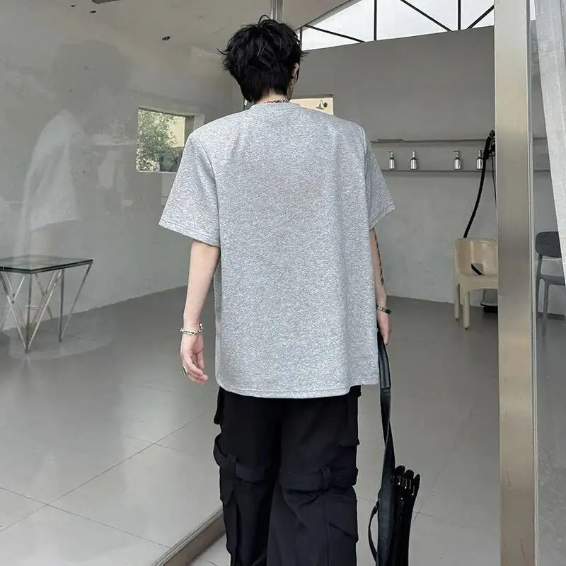 LUZHEN 2026 Summer Original Pattern Embroidery Shoulder Pad T-shirts Men's Loose Short Sleeve Casual Tops Street Clothes JY6563