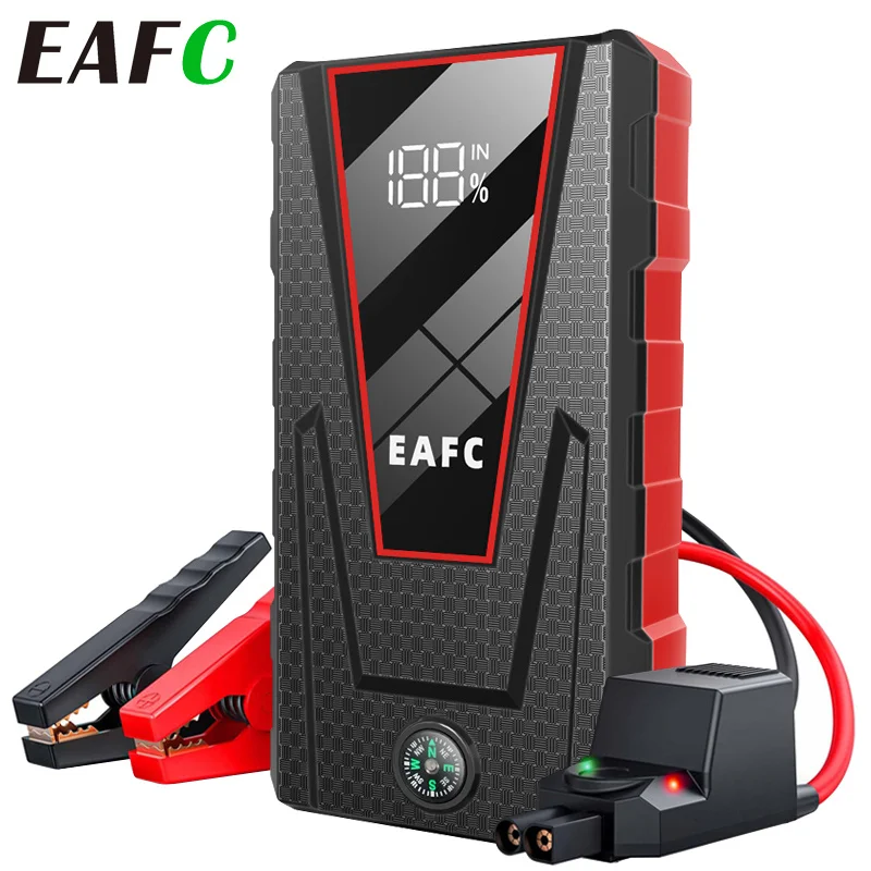 Avviatore di emergenza per auto EAFC 1200A, power bank da 8000mAh 12V, booster per batteria auto per motori a benzina 4.0L e diesel 2.0L, display digitale, luce LED
