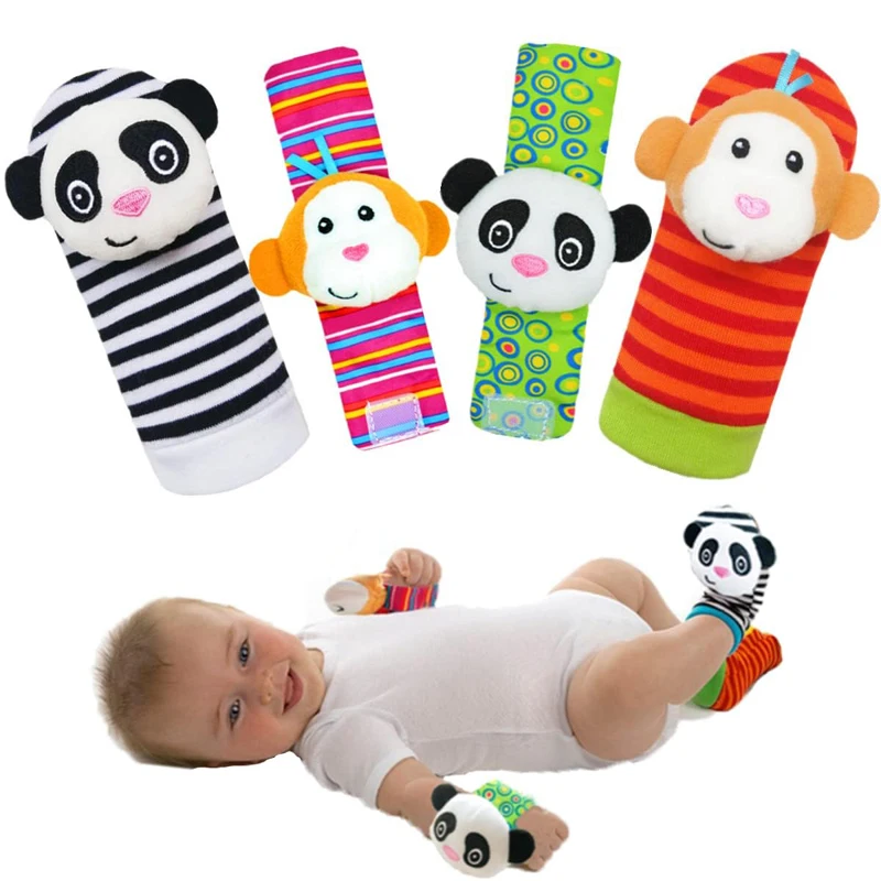 

2PACK Infant Baby Toys Wrist Rattles for Babies Rattle Socks Foot Finders Hand Arm Wristbands Rattles Leg Ankle Foot Rattle Toys