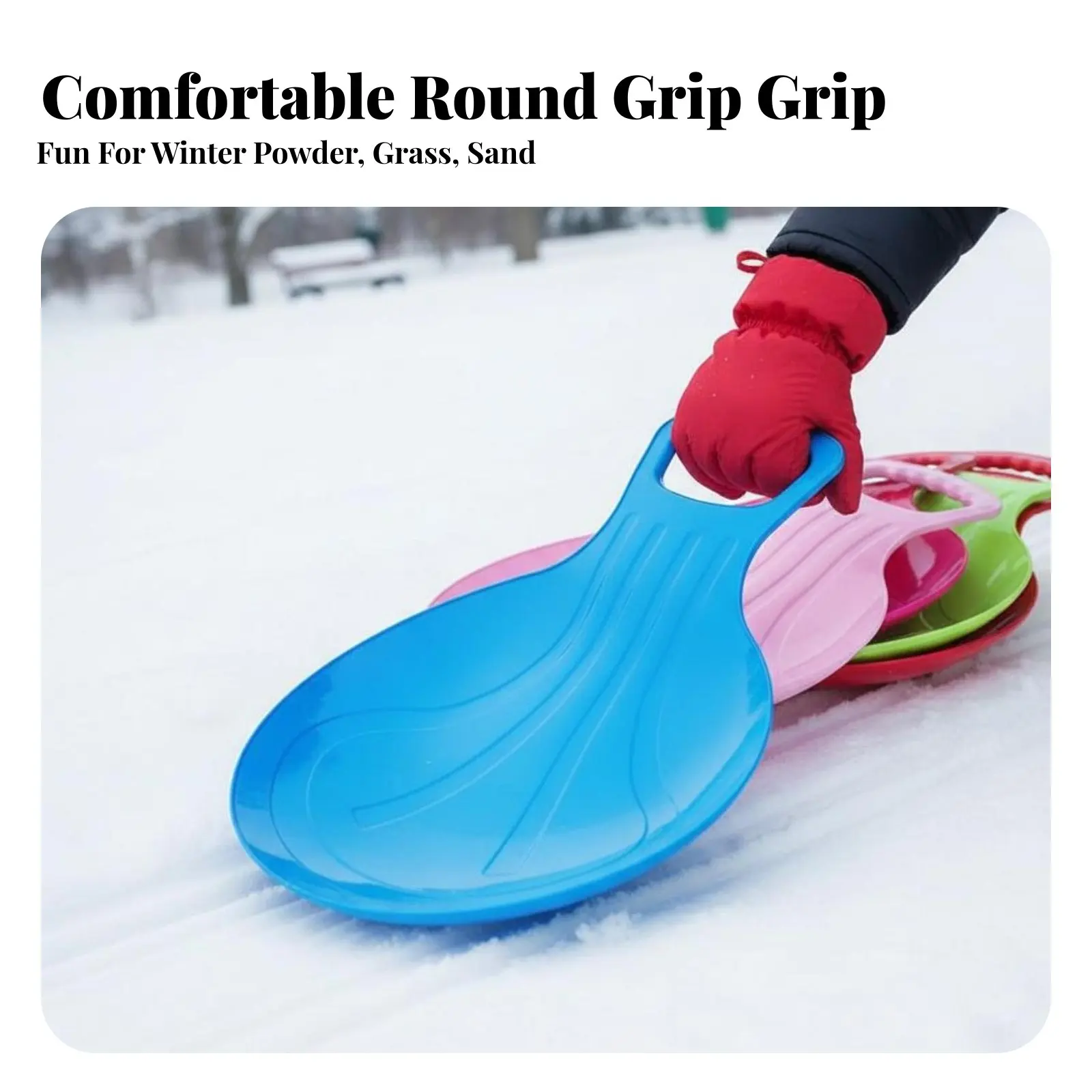 

Handled Sliding Mat Wear-Resistant winter Sled sturdy Construction Built-in Handles for Children, Families