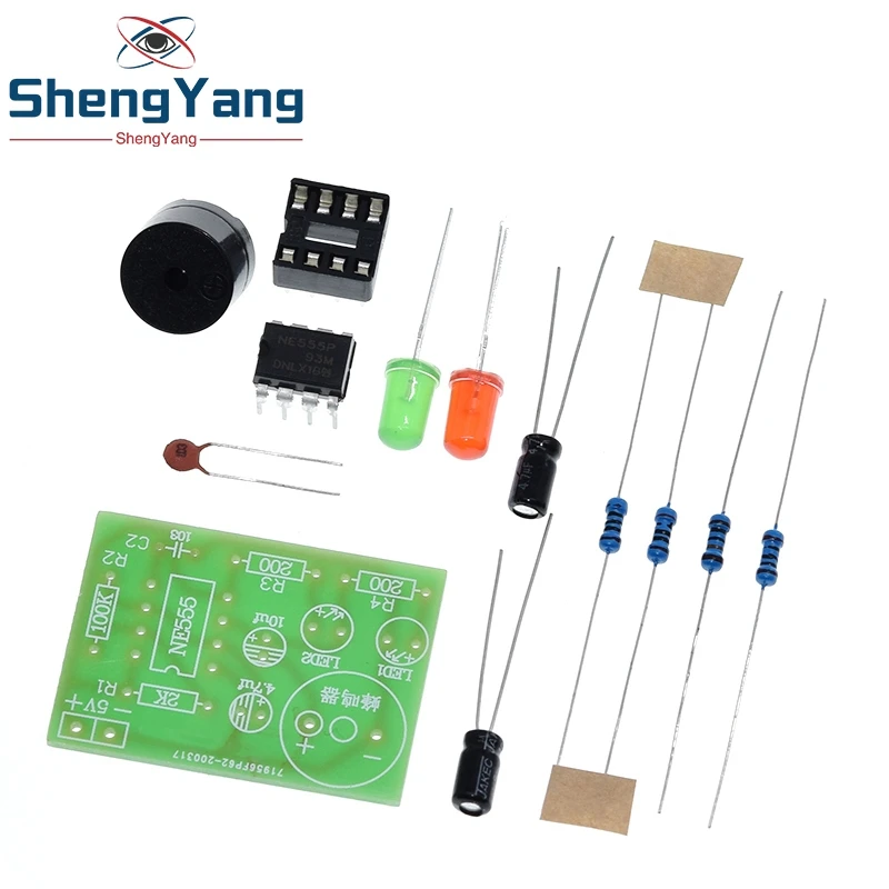 NE555 Multivibrator Kit NE555P Steady-state Circuit Dual Flash LAMP DIY Training Maker Student Lab DIY Learing Kit for Arduino