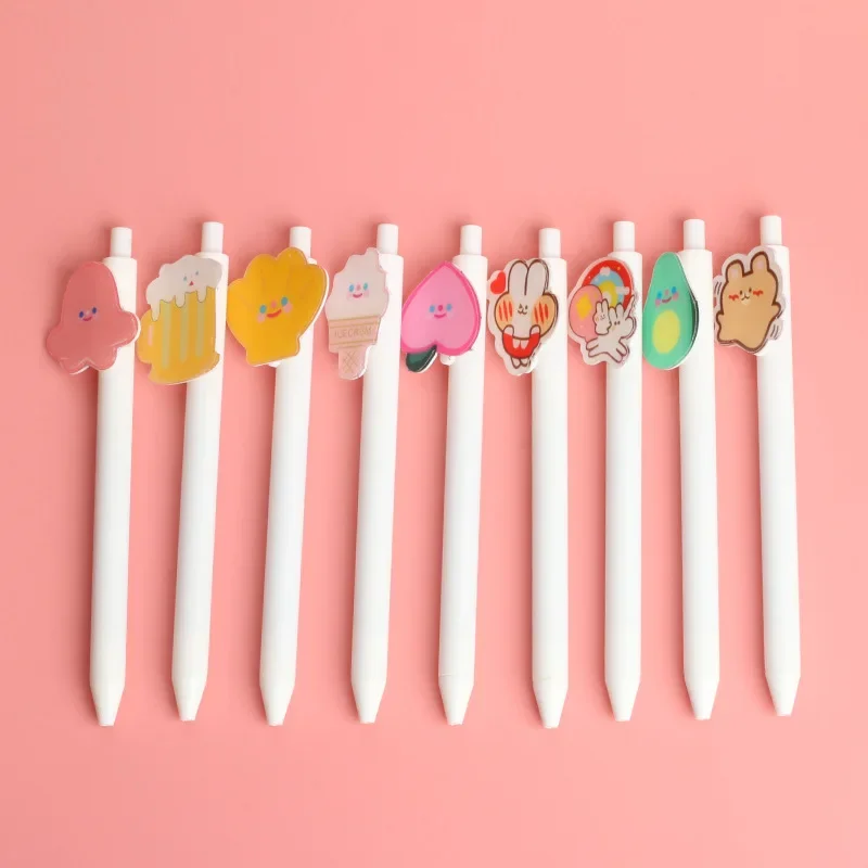 

50 шт. корейский креативный мультфильм черный пресс студенческие канцелярские принадлежности водяная ручка пресс тип ручка для подписи гелевые ручки