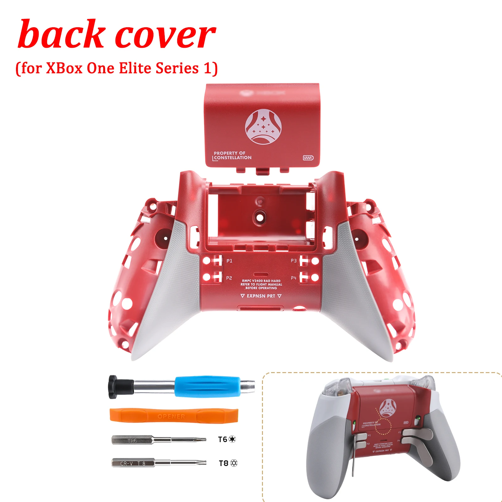 Ersetzen Sie das Gehäuse für XBox One Elite Series 1 1698 Controller, Ersatzgehäuse, Frontplattenabdeckung, Reparaturteil LBRB