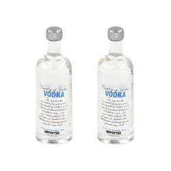 2Pcs 1/12 Doll House Miniature Resin Vodka Bottle Simulation Wine Bottle Model Toys for Mini Decoration Dollhouse Accessories