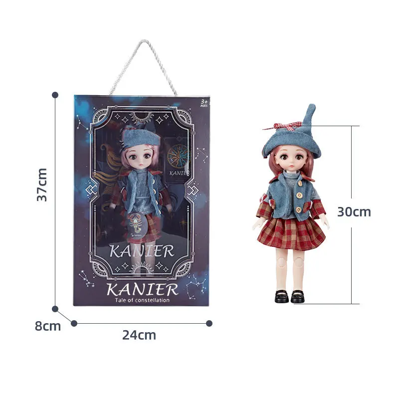 Girl Play Fashion Doll Movable Joint Body Changeable Clothing Makeup Toy Kids Birthday Holiday Present