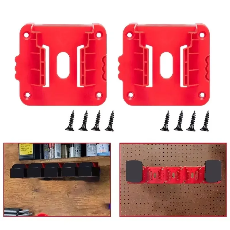 1/2pcs Machine Holder Battery Storage Rack for Milwaukee 14.4V 18V Li-ion Battery Wall Mount Tool Bracket Fixing