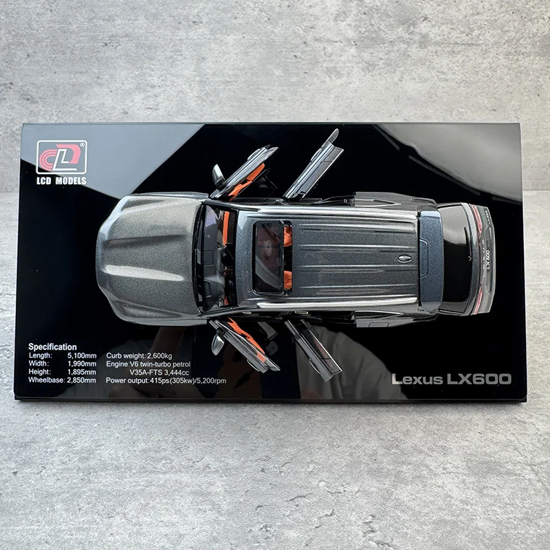 LCD 1/43 Lexus LX600 Model Auta z Odlewu Stopu, Kolekcja Zabawek Samochodowych, Prezent na Boże Narodzenie dla Chłopca