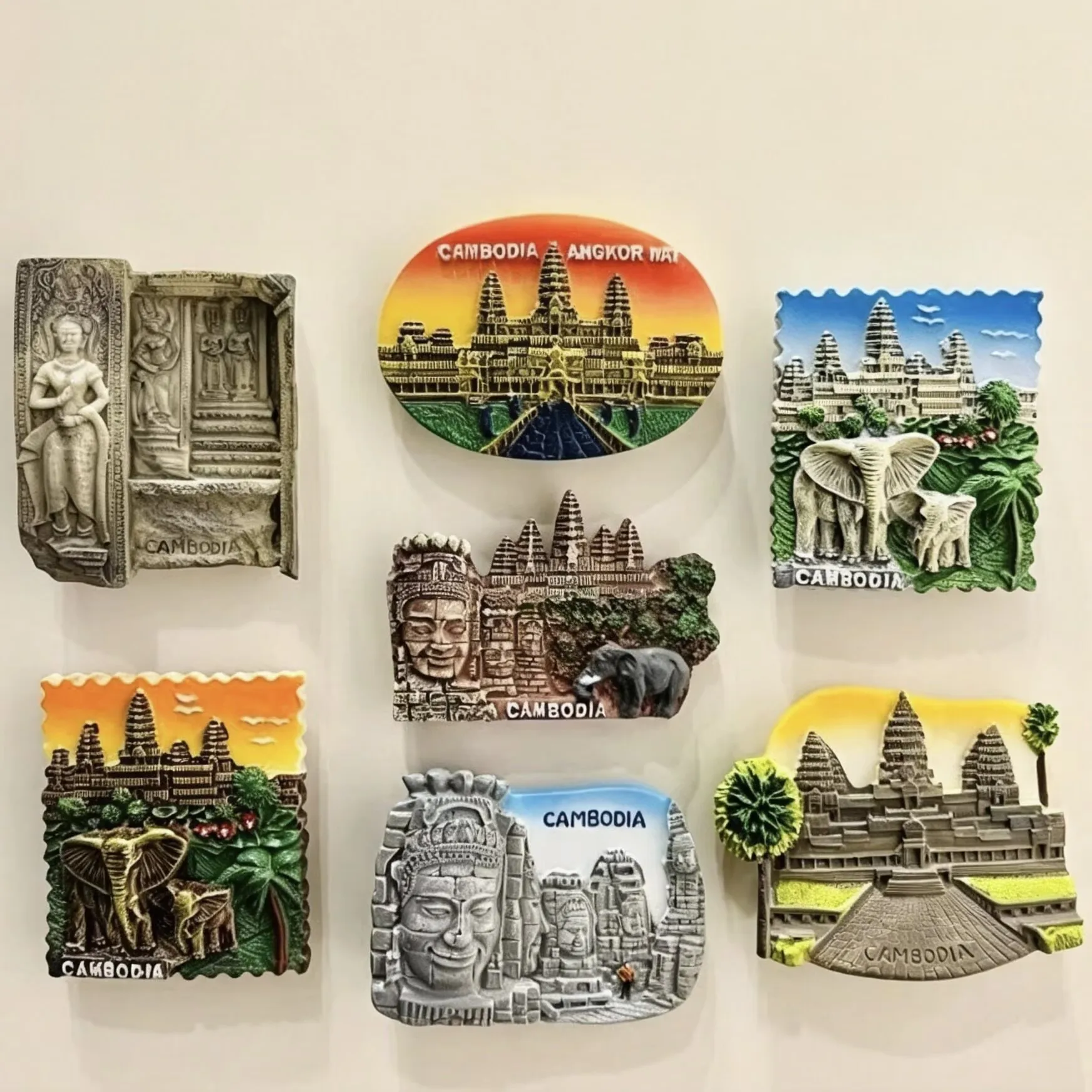 Cambodia 3D Fridge Magnets Tourism Souvenir Resin Refrigerator Magnets Sticker Collection Handicraft Gift Decoration Articles