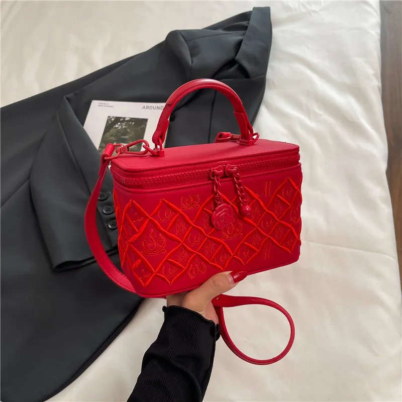 حقيبة صندوقية متعددة الاستخدامات وأنيقة مطرزة بالصناعة الثقيلة بتصميم جديد، حقيبة كروس بكتف واحد فاخرة وعصرية #2