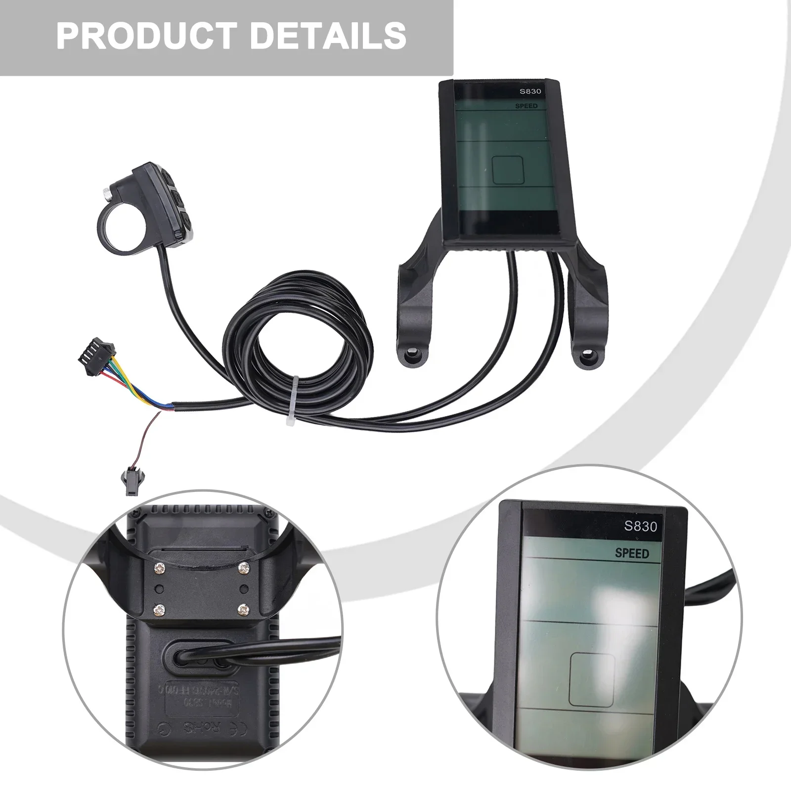 

Электрический велосипедный ЖК-дисплей S830 Дисплей Водонепроницаемый ABS Высокое качество ЖК-интерфейс SM Разнообразие функций 36 В